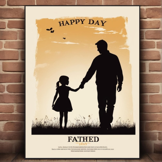 El emocionante cartel del Día del Padre con la silueta del padre y la hija