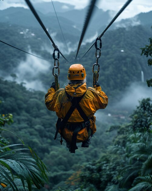 Foto una emocionante tarde de aventuras con tirolesa