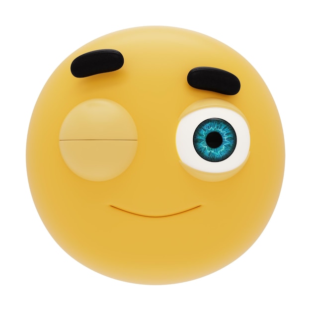 Emoji 3D de Cara guiñando un ojo