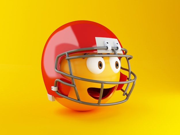 Emoji 3D con casco de fútbol americano