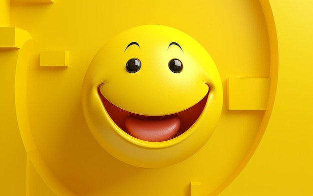 Foto emoji 3d com carinha sorridente dia mundial do sorriso