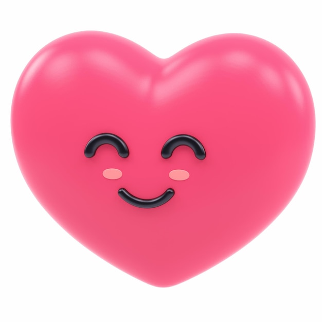 emoji 3d de corazon feliz