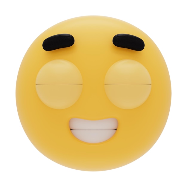 Foto emoji 3d de cara sonriente e olhos cerrados