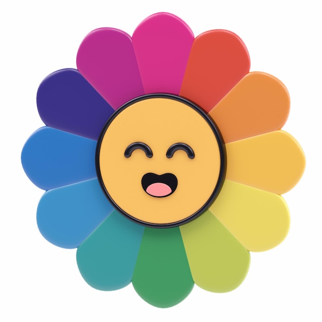 Emoji 3d de flor sonriente c