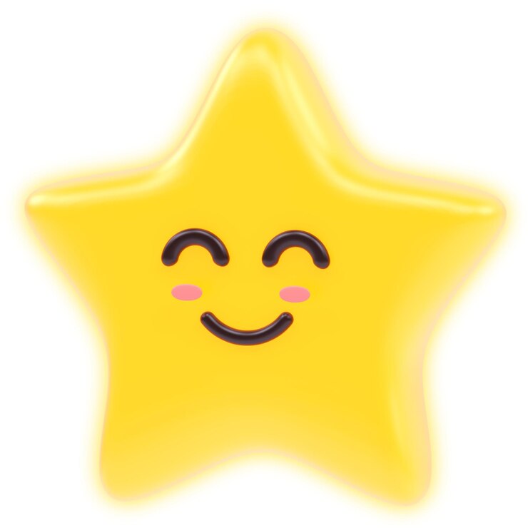 Foto emoji 3d de estrella feliz
