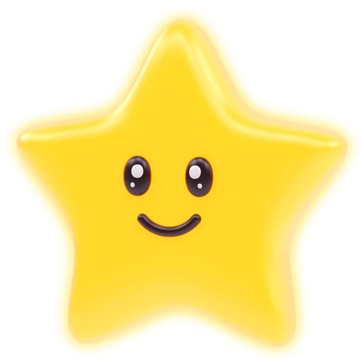 Foto emoji 3d de estrella sonriente