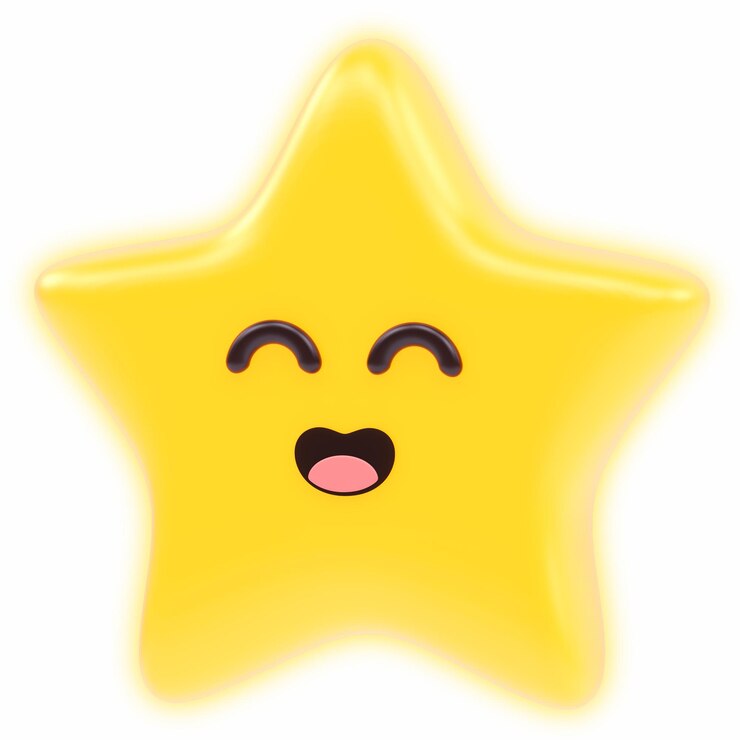 Foto emoji 3d de estrella sonriente