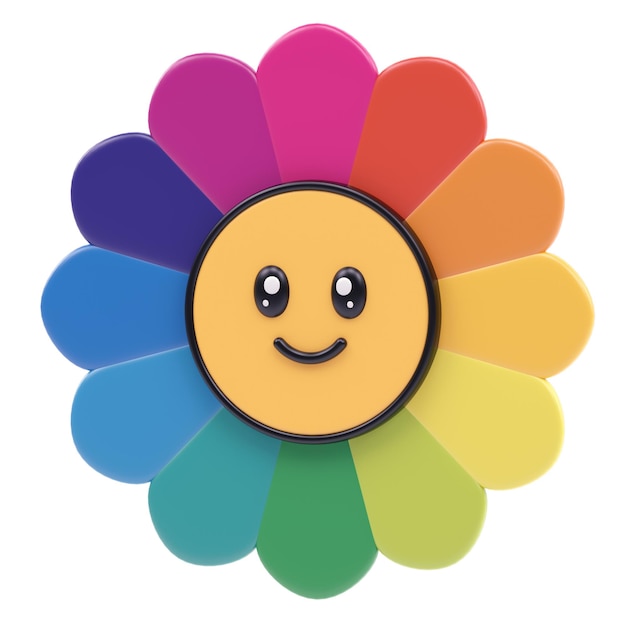 Emoji 3d de flor sonriente