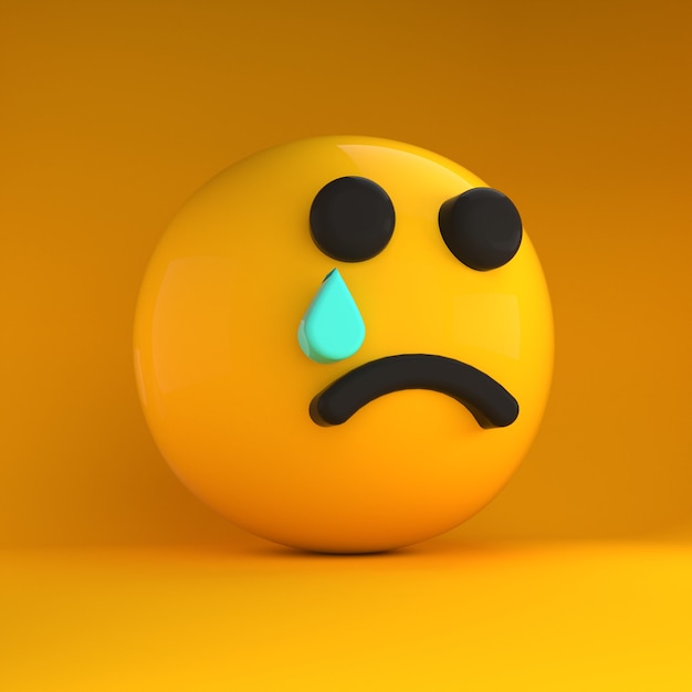 Emoji 3D muito triste