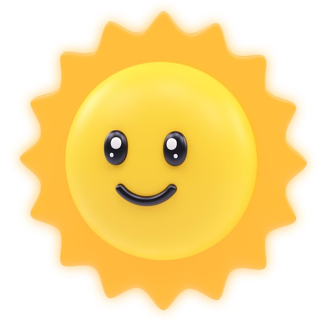 Foto emoji 3d de sol sonriente