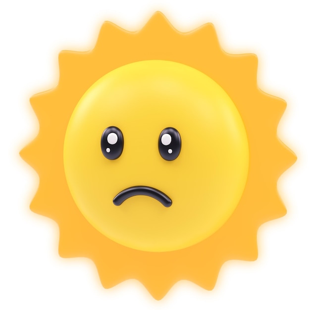 Emoji 3d de sol triste