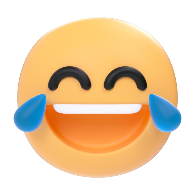 Emoji 3D sonriente con lágrimas de alegría