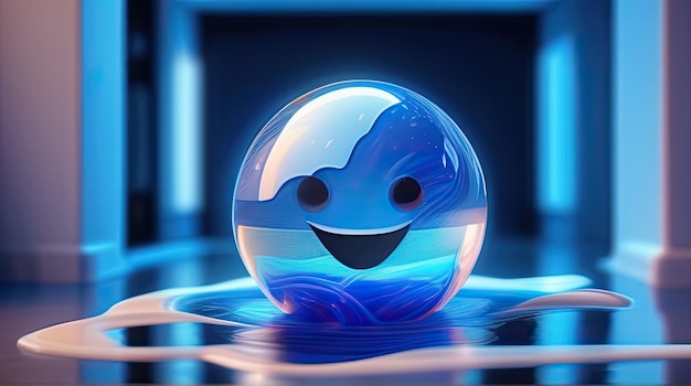 Emoji de agua en 3D