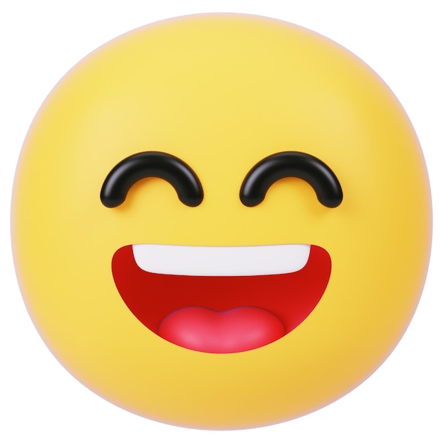 Un emoji animado 3D alegre que expresa alegría y felicidad