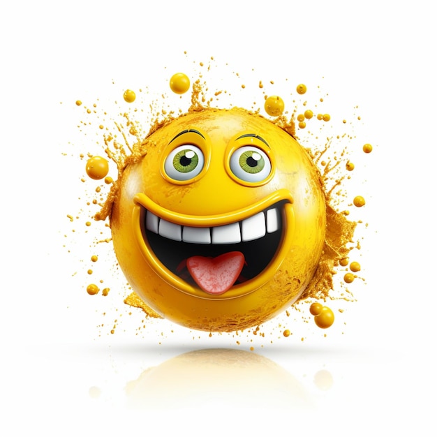 emoji cabeça amarela expressão feliz