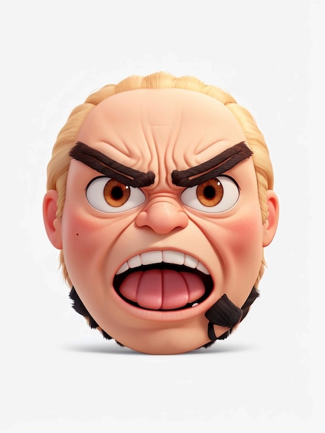 un emoji de cara enojada con fondo blanco