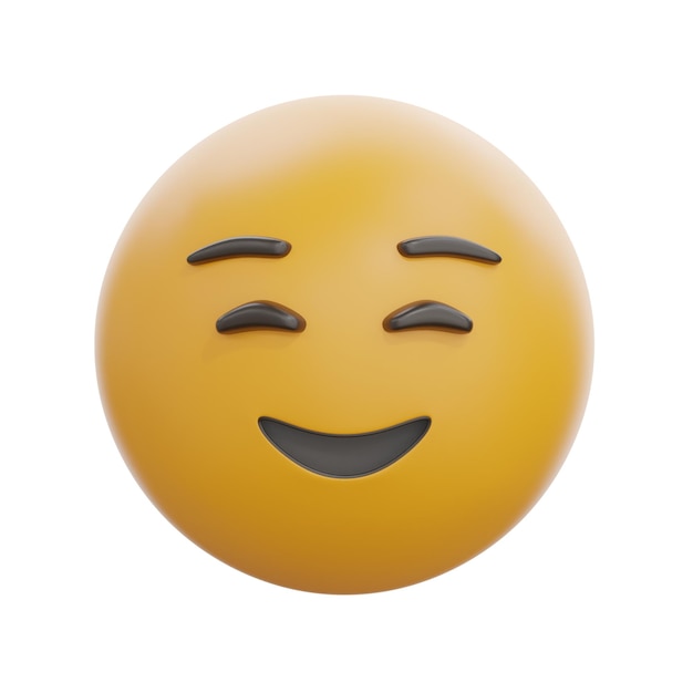 El emoji de la cara sonriente en 3D con expresión de alivio
