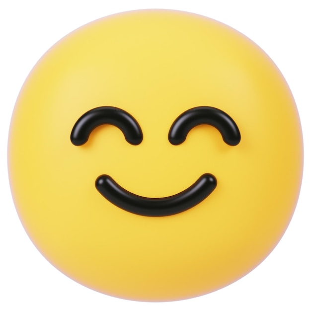 El emoji de la cara sonriente amarilla en 3D