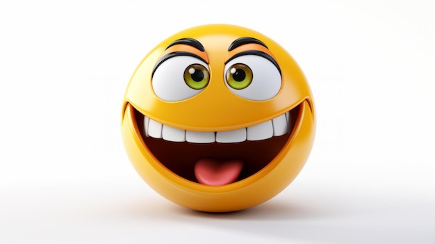 Emoji de cara sonriente Una cara amarilla con ojos sonrientes Emoción feliz divertida