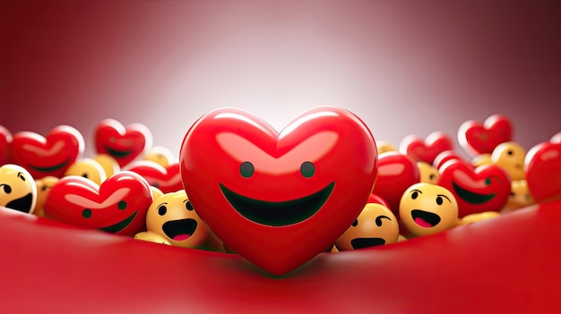 Emoji de cara sonriente con corazones