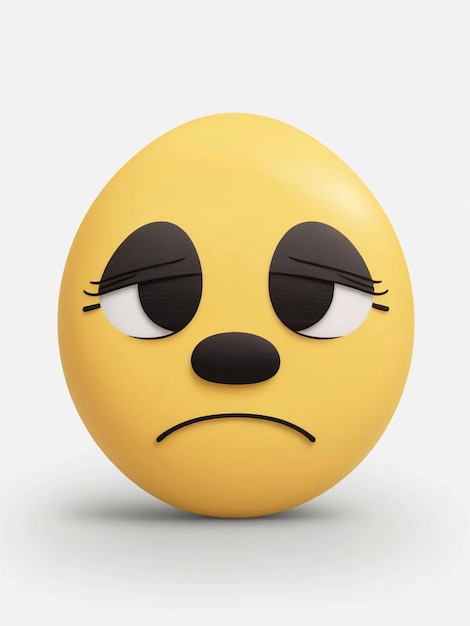 Foto un emoji con una cara triste de fondo blanco