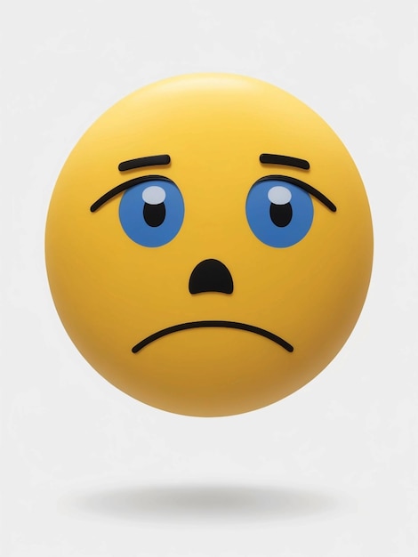 Un emoji con una cara triste de fondo blanco