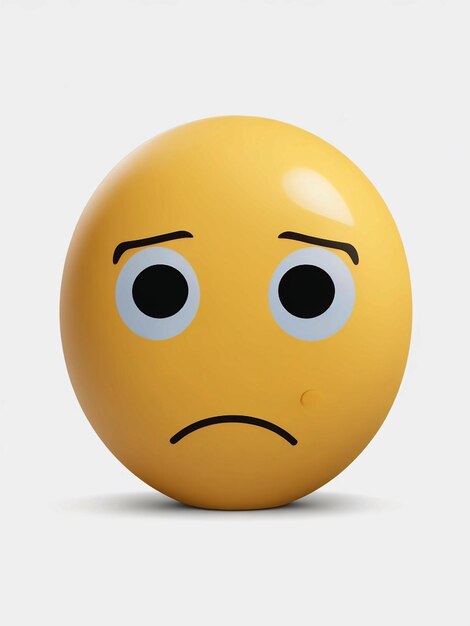 Un emoji con una cara triste de fondo blanco