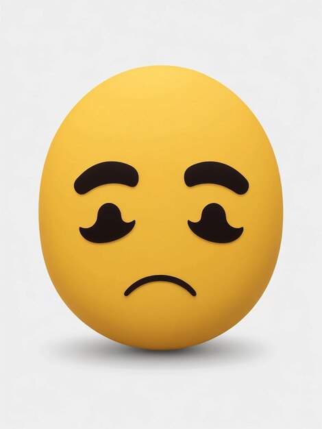 Un emoji con una cara triste de fondo blanco