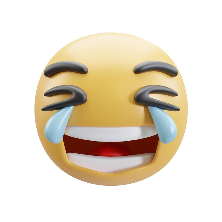 Foto emoji chorando de renderização 3d isolado no fundo branco