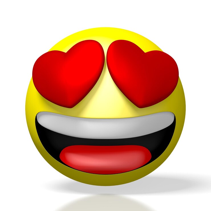 Foto emoji com corações nos olhos