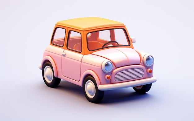 Emoji de carro isométrico minúsculo e fofo Design suave e suave Ai generativo