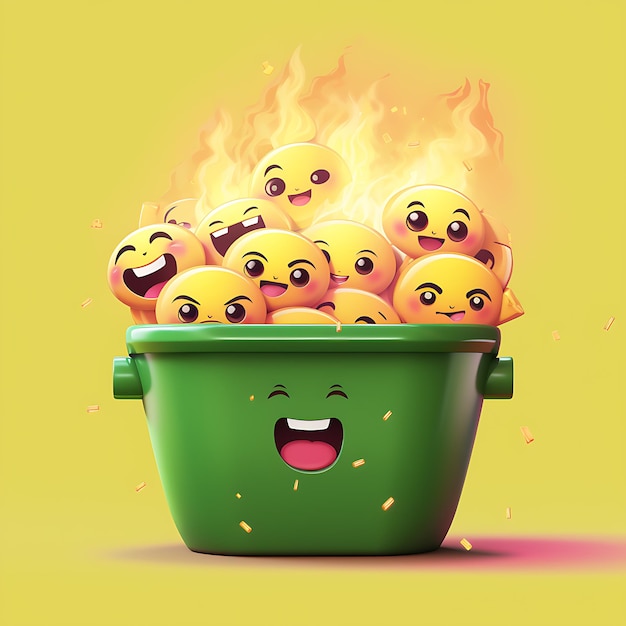 Foto emoji de desenho animado de fogo 3d