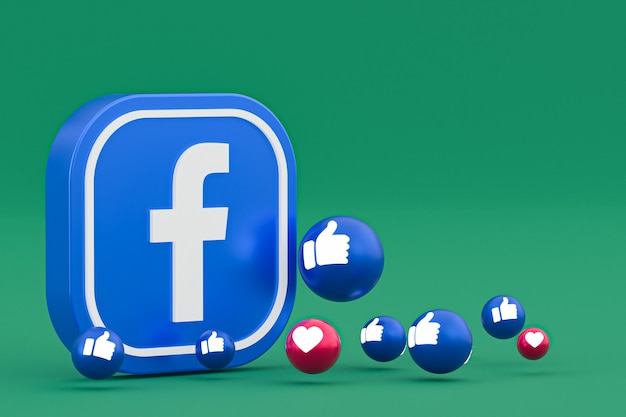 Emoji de reações do Facebook, símbolo de balão de mídia social com padrão de ícones do Facebook