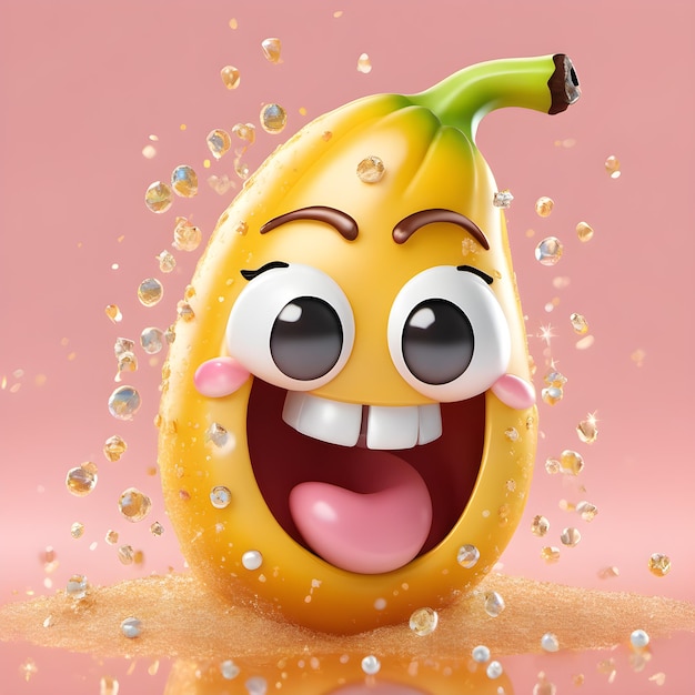 Emoji de riso feliz banana