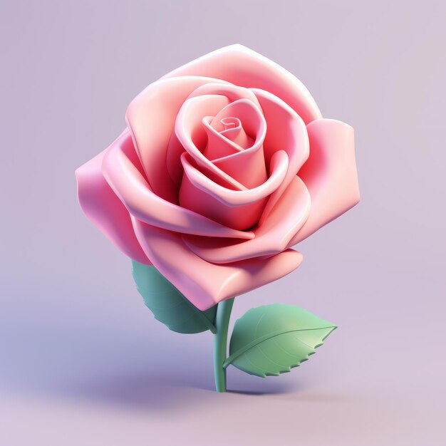 Foto emoji de rosa brincalhão em estilo estético suave