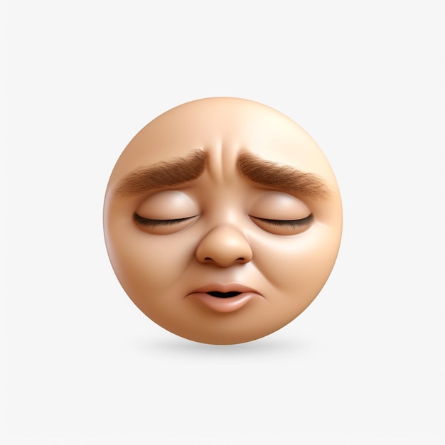 Foto emoji de rosto cansado em fundo branco de alta qualidade 4k hdr