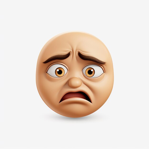 Emoji de rosto sem expressão em fundo branco de alta qualidade