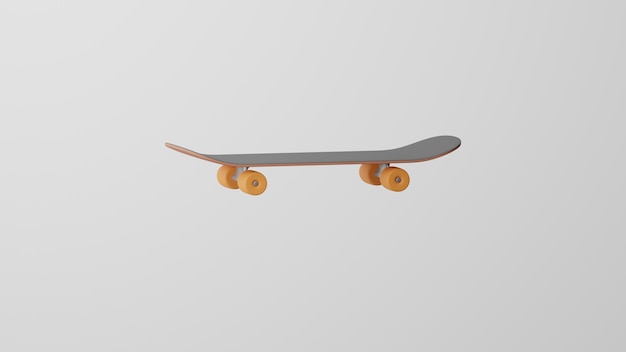 Emoji de skate minimalismo em renderização 3d de fundo branco