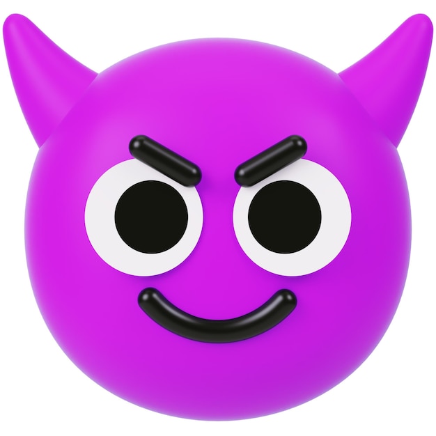 El emoji del diablo de dibujos animados 3D sonriente