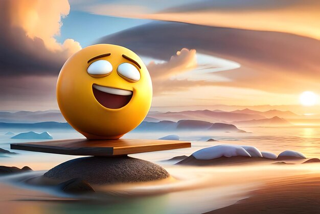 emoji engraçado conceito de ilustração 3D estilos emoji triste emoji feliz