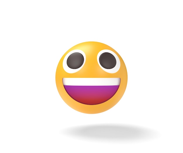 emoji feliz de ilustração 3D isolado no fundo branco