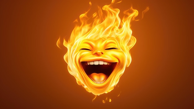 Un emoji de fuego con llamas ardiendo intensamente