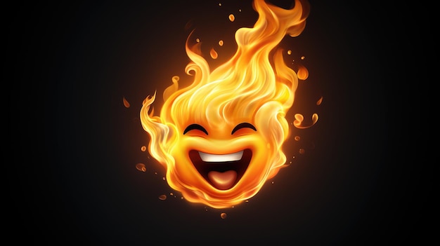 Un emoji de fuego con llamas ardiendo intensamente