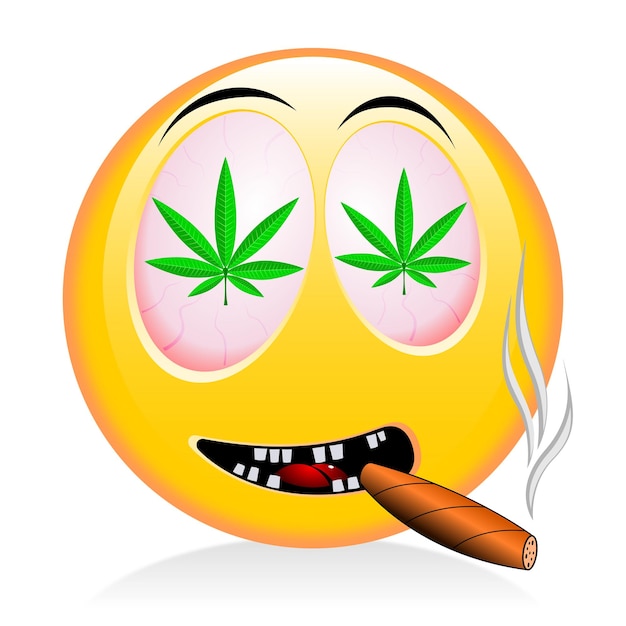 Emoji fumando hierba