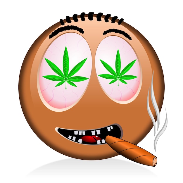 Emoji fumando hierba