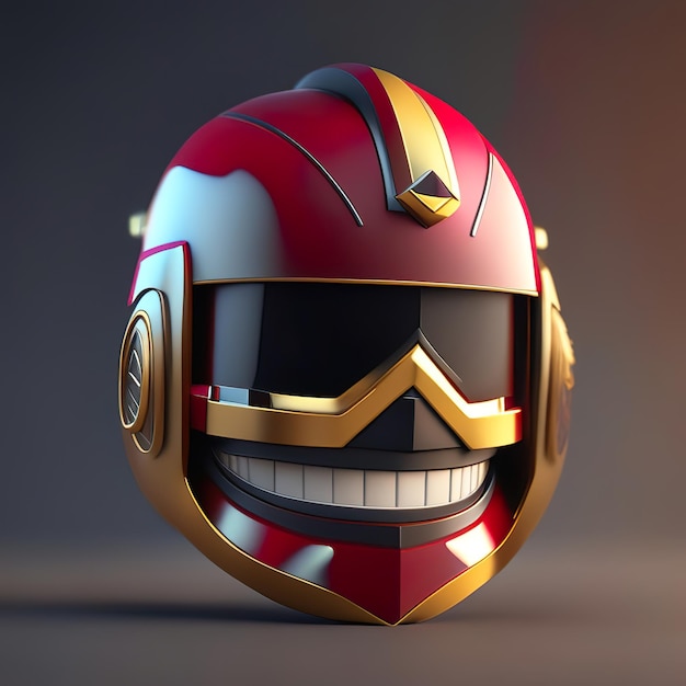 Emoji héroe caballero con casco en IA generativa 3d