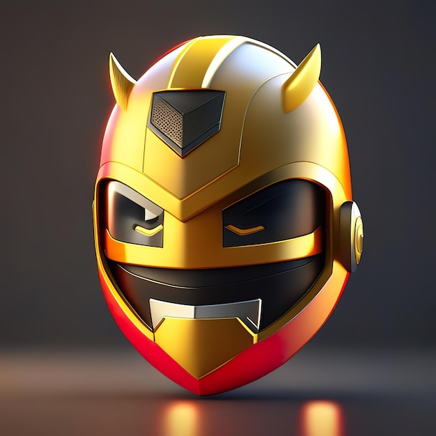 Emoji herói cavaleiro com capacete em 3d Generative AI