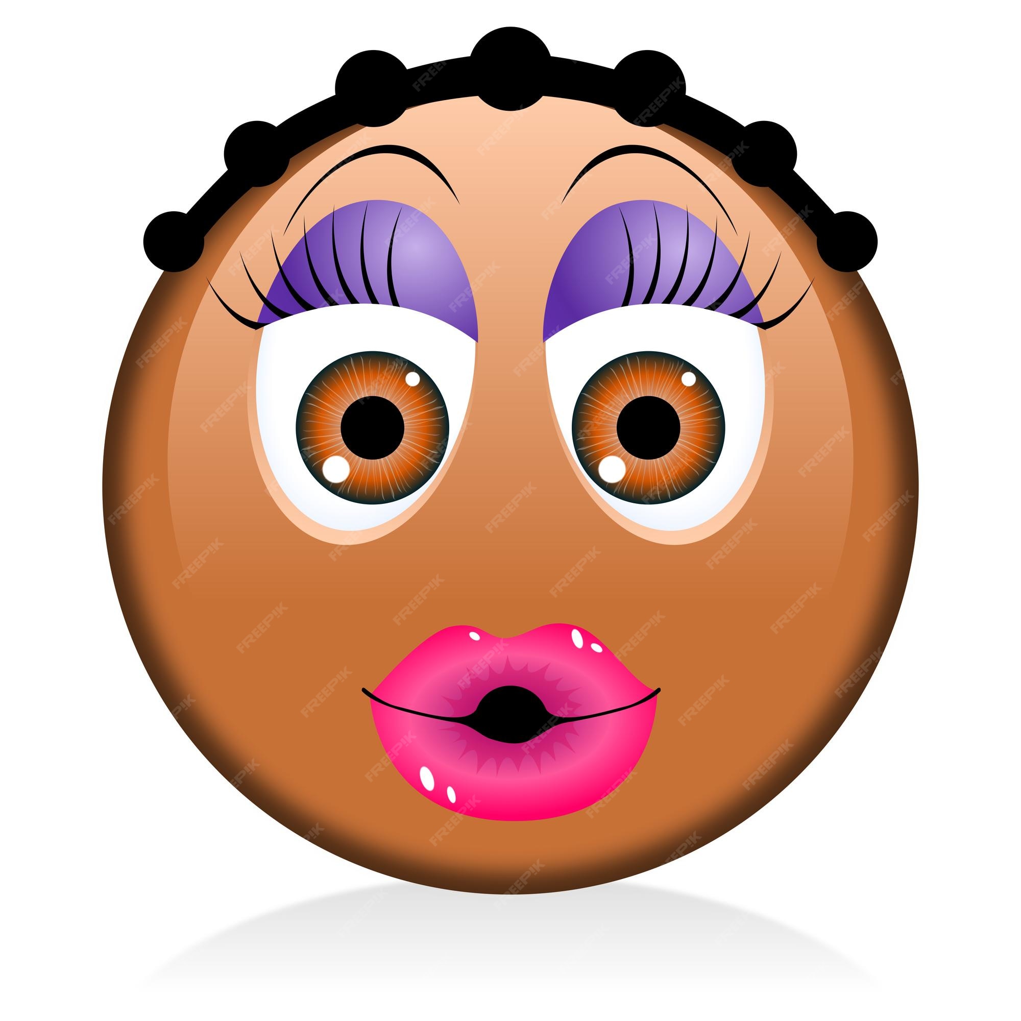 Linda e simples emoticon de desenho animado emoji menina ou mulher