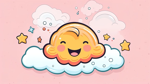 Foto emoji de nube feliz en 3d generado por ia