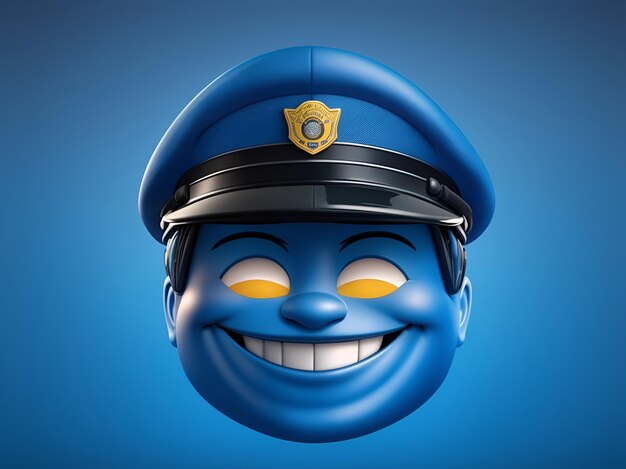 Foto emoji de oficial de policía feliz generado por ia